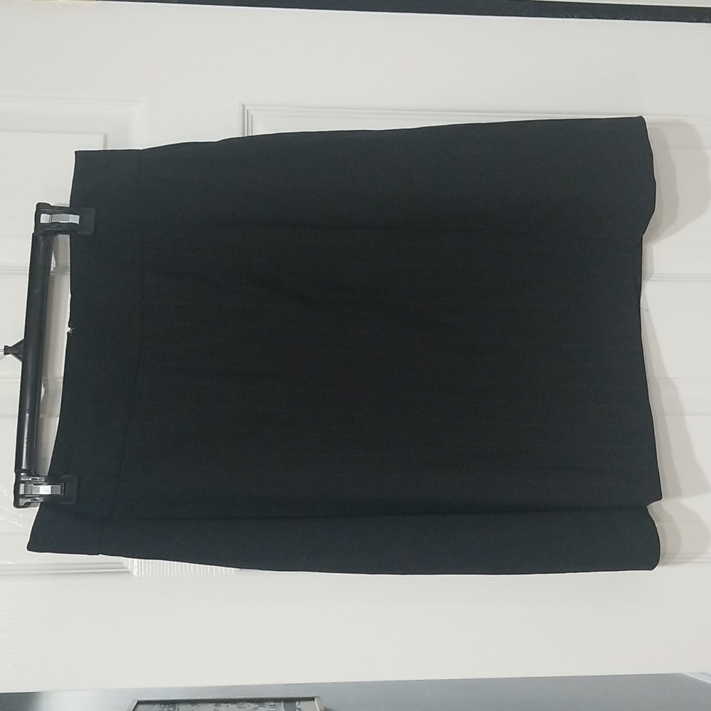 Sandra Angelozzi Pinstripe Charcoal Haether Wool Skirt